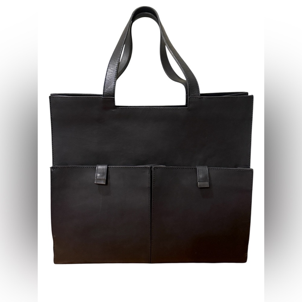 Zara Leather Large Office Shopper Travel Tote Bag Double Handle Shoulder Bag